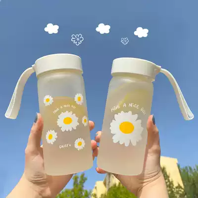 Net red water cup female glass simple fresh cute portable creative personality trend Mori ins girl Cup