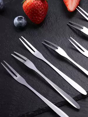 Creative cute tableware Stainless steel fruit fork Korean fruit fork Household eating fruit small fork Dessert cake fork