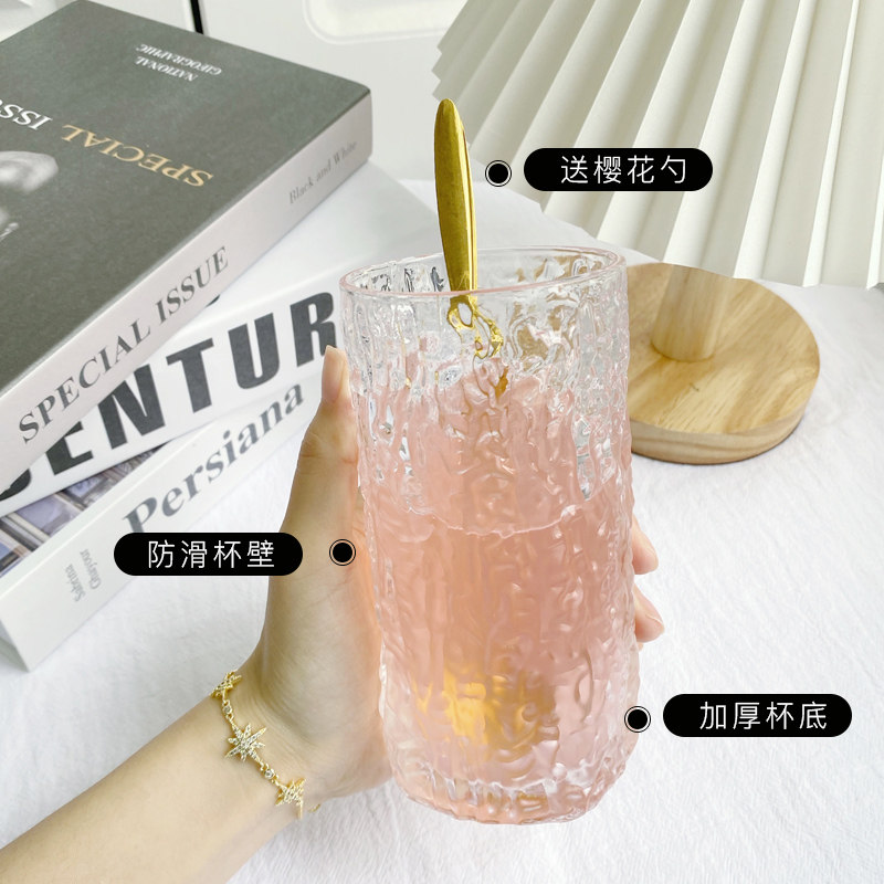 Nordic Ins Glass Cup Female family Home Drink cup Breakfast Cup Juice Cup milk Cup Coffee Cup Wine Goblet