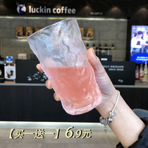 ins Glacier embossed glass Nordic juice cup bubble Cup coffee cup creative tree bark wine cup