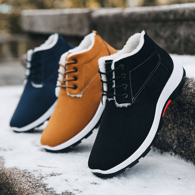 Winter new style plus velvet thick warm casual sports men's shoes old Beijing cloth shoes non-slip wear-resistant mountaineering snow boots
