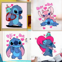 Stitch cartoon animation bedroom window glass stickers Wall stickers Bathroom toilet stickers Waterproof refrigerator door stickers