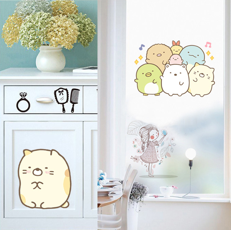 Cartoon Animal Pattern Bathroom Toilet Sticker Wall Sticker Waterproof Window Stickler Stickler toilet sticker door sticker door sticker