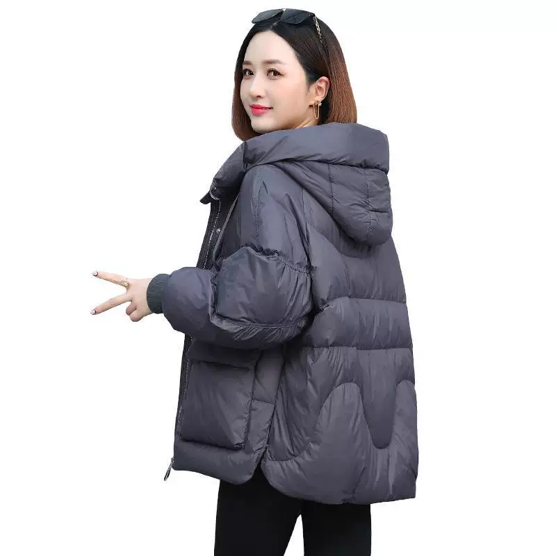 Короткая модная пуховик с пухом, корейский стиль, oversize, увеличенная толщина