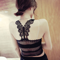 Sexy anti-light small camisole vest bow hollow lace chest long womens bottled underwear chest tide