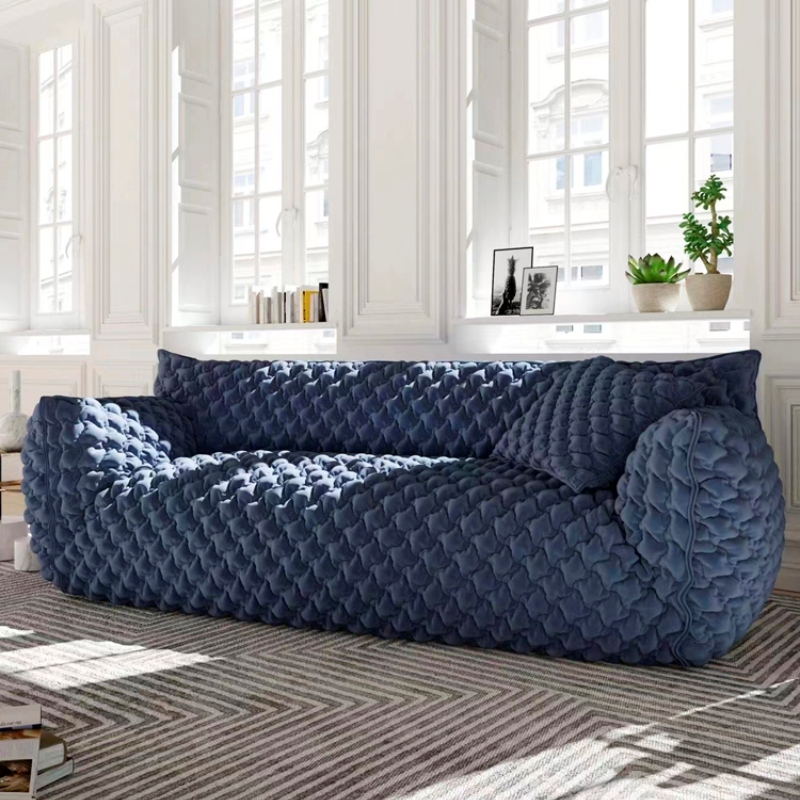 Italian Normcore Klein Blue Fat Single Fabric Sofa Living Room Small Apartment Creative Art Popular Leisure Chair