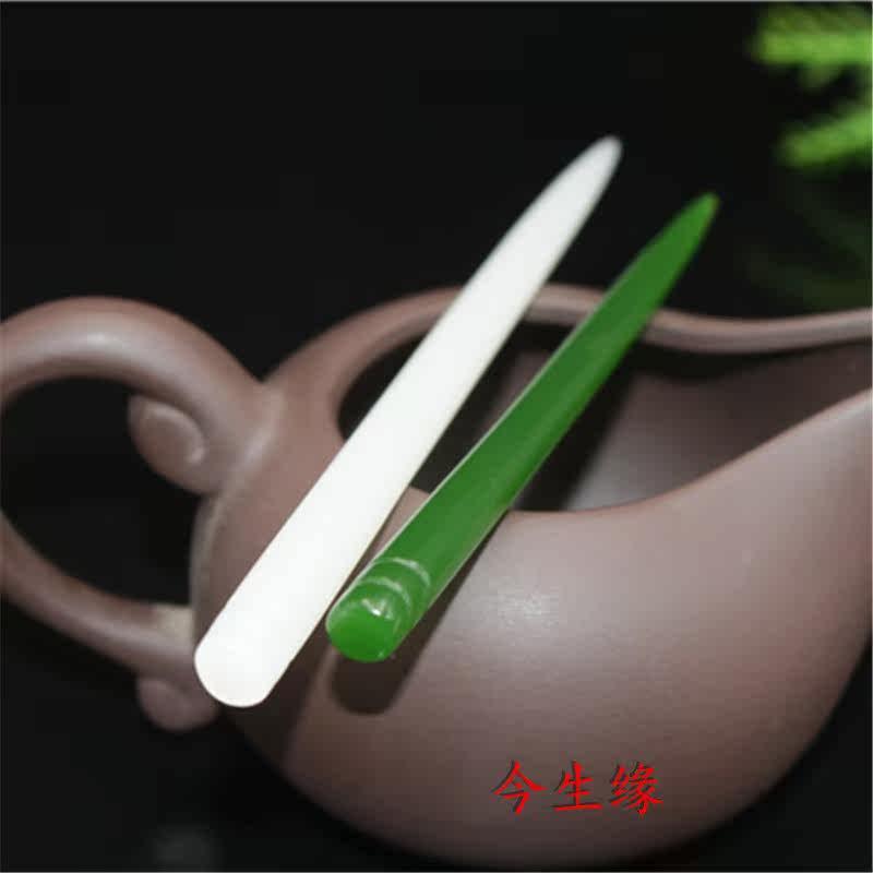 Imitation and Tian Yubi jade Jade Hair Hairpin Spinach Green Jade Hair Hairpin Exterior Blindboard White Jade Pan Hair Jade Hair Hairpin Hanfu Accessories Accessories
