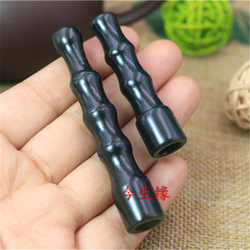 Natural and Tian Yuqing jade jade Jade Cigarette Holder Jade Cigarette Smoke Whistle Smoke Gun Smoke Pan Hand Playful certificate sending certificate