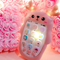 Baby music mobile phone toys boys and girls can bite tooth glue baby story machine 0-1-1-2 years old simulation 3 phone puzzle