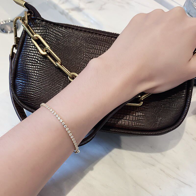 Korean Internet celebrity high-end zircon bracelet female ins cold style temperament bracelet bracelet niche design hand jewelry - Taobao