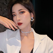 South Koreas network red luxury zirconium neckchain female European and American style high-sense koskelexy chain sexy short neckchain