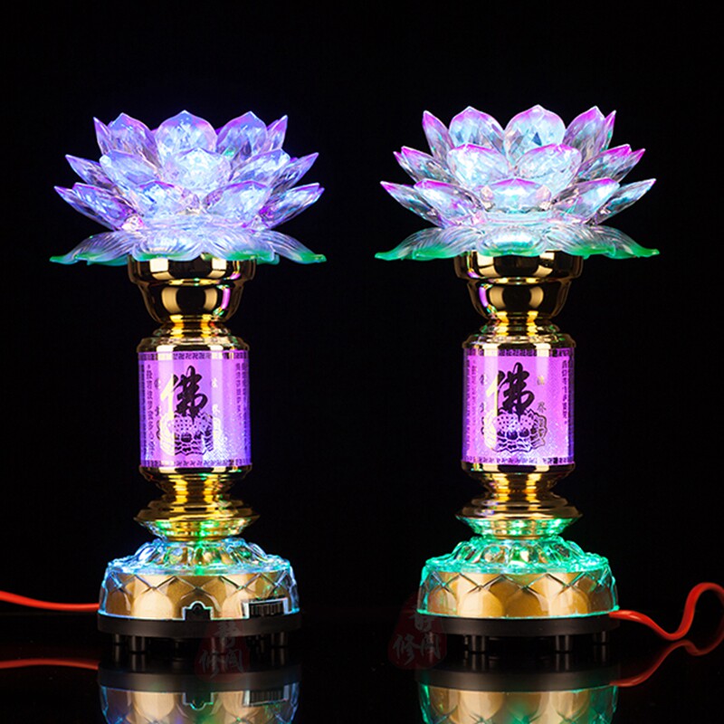 Buy Buddha Buddha LED colorful Lotus lanterns for the Buddha light