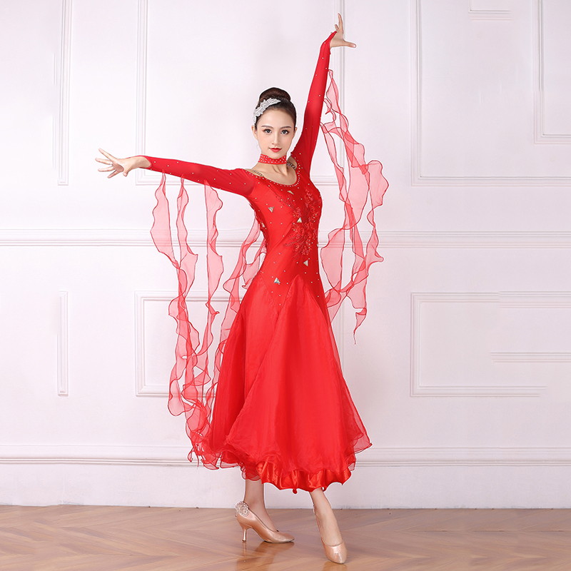 Women ballroom dance dresses Waltz dress friendship modern performance dress national standard dance competition performance dress long dress adult competition clothing