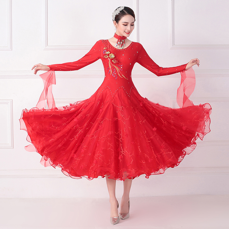 Women ballroom dance dresses Ballroom Dance Skirt Waltz skirt Modern Dance  Dress Adult Female National Standard Dance Dress