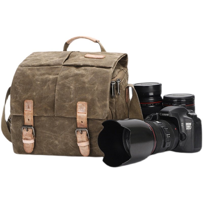 Outdoor canvas monocular bag portable Canon 800d700d600d second generation micro monocular camera Nikon retro camera bag small