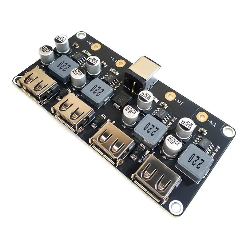 QC3.0四路快充模组 12V转快充充电板 支援华为FCP与苹果手机快充