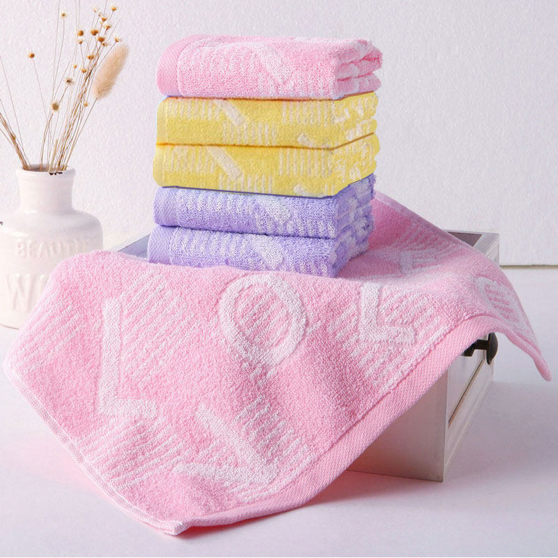 6 pieces of gold Number pure cotton square towel Adult positive square towel 34cmA Type of soft absorbent male and female household wash face towels