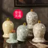 European-style toothpick tube High-grade creative ceramic cotton swab box Living room hotel Marble grain toothpick jar Cotton box bottle luxury