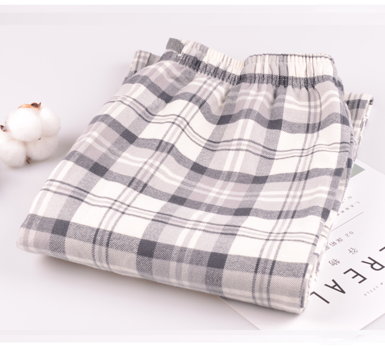 Quần ngủ nam mùa xuân và mùa thu cotton kẻ sọc kích thước lớn quần nhà giản dị quần lỏng mùa thu và mùa đông dày quần cotton nhà quần giữ nhiệt nam