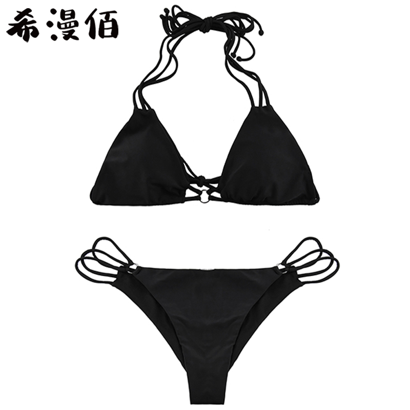 Ximanbai 2020 new foreign trade original single gathered female sense bikini swimsuit small chest gathered hot spring swimsuit