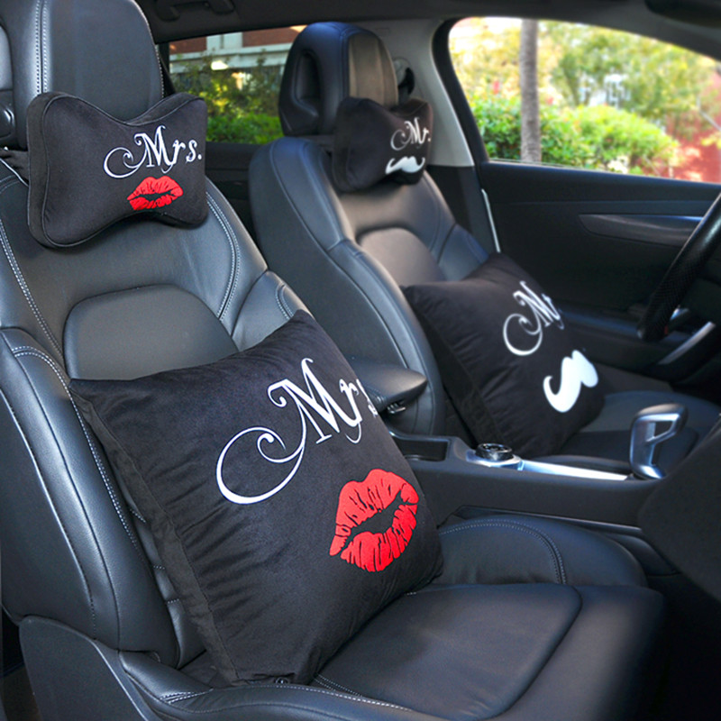 Car Pillow Lovers Neck Pillow Car Memory Cotton Red Lip Beard Creative Cartoon Summer Comfort Bone Pillow