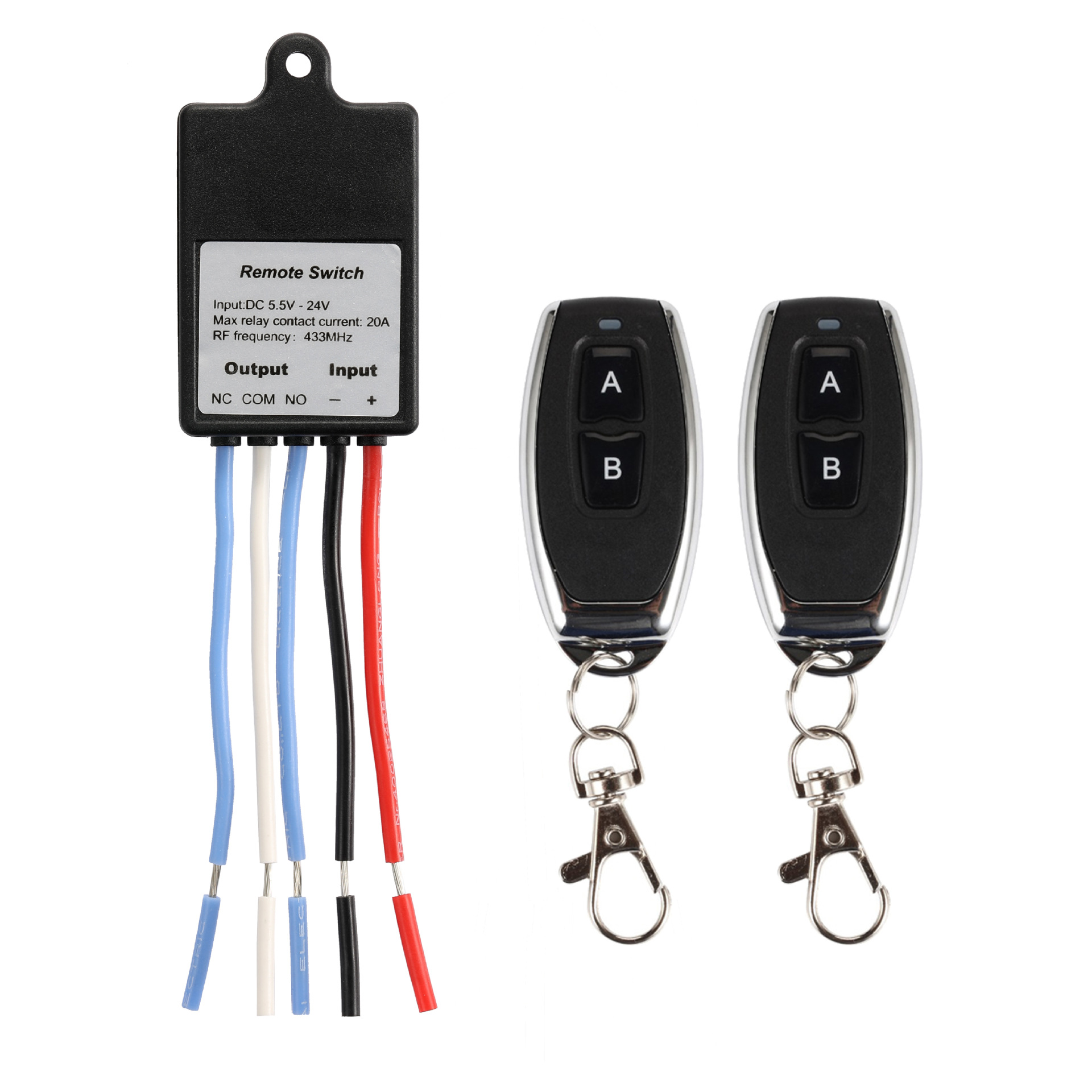 6V12V24V miniature two-way remote control switch access controller remote distance receiving module point movement breaker
