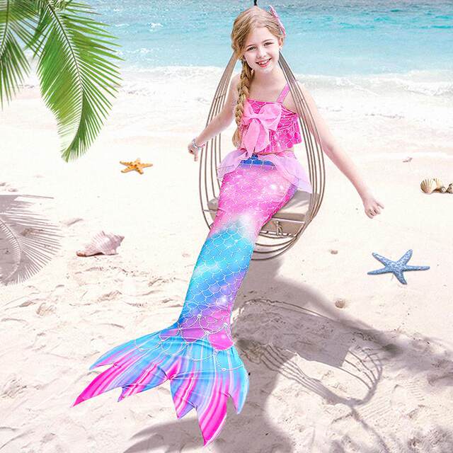 Mermaid Clothes Princess Tail ຊຸດລອຍນ້ໍາເດັກນ້ອຍເດັກຍິງ Split Bikini Baby Swimwear 2022 New Hot Spring