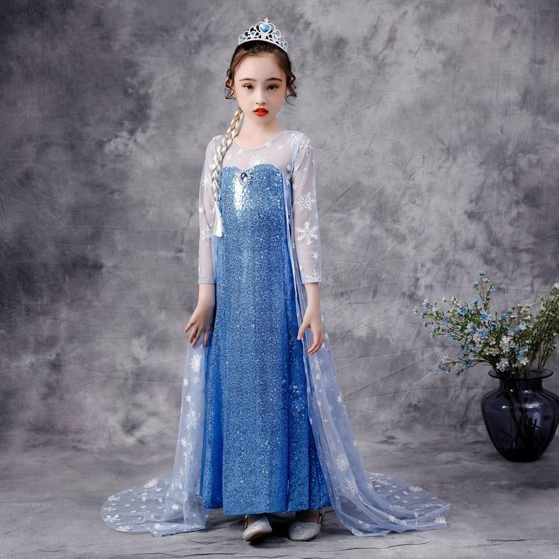艾莎公主裙女童夏季万圣节爱莎连衣裙子冰雪奇缘衣服elsa艾沙礼服 — 20