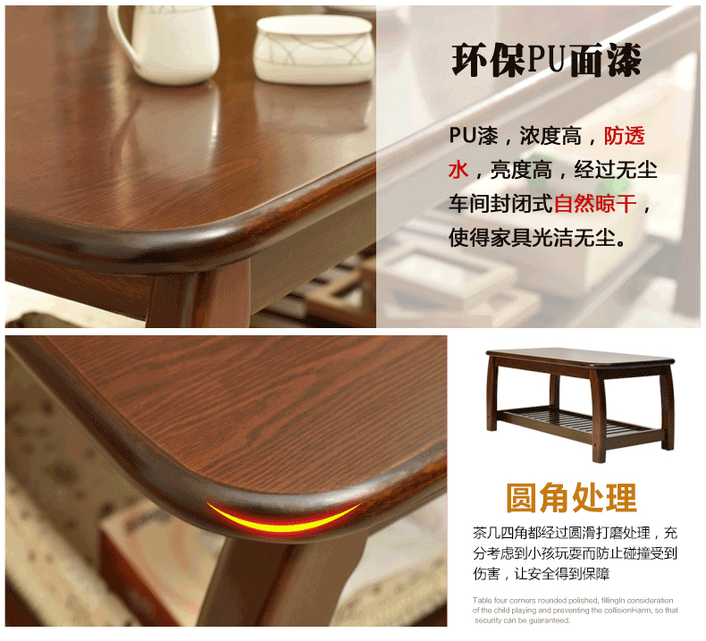 Tempered glass bàn cà phê hình chữ nhật căn hộ nhỏ phòng khách gỗ veneer đồ nội thất hiện đại Của Trung Quốc bàn cà phê gỗ