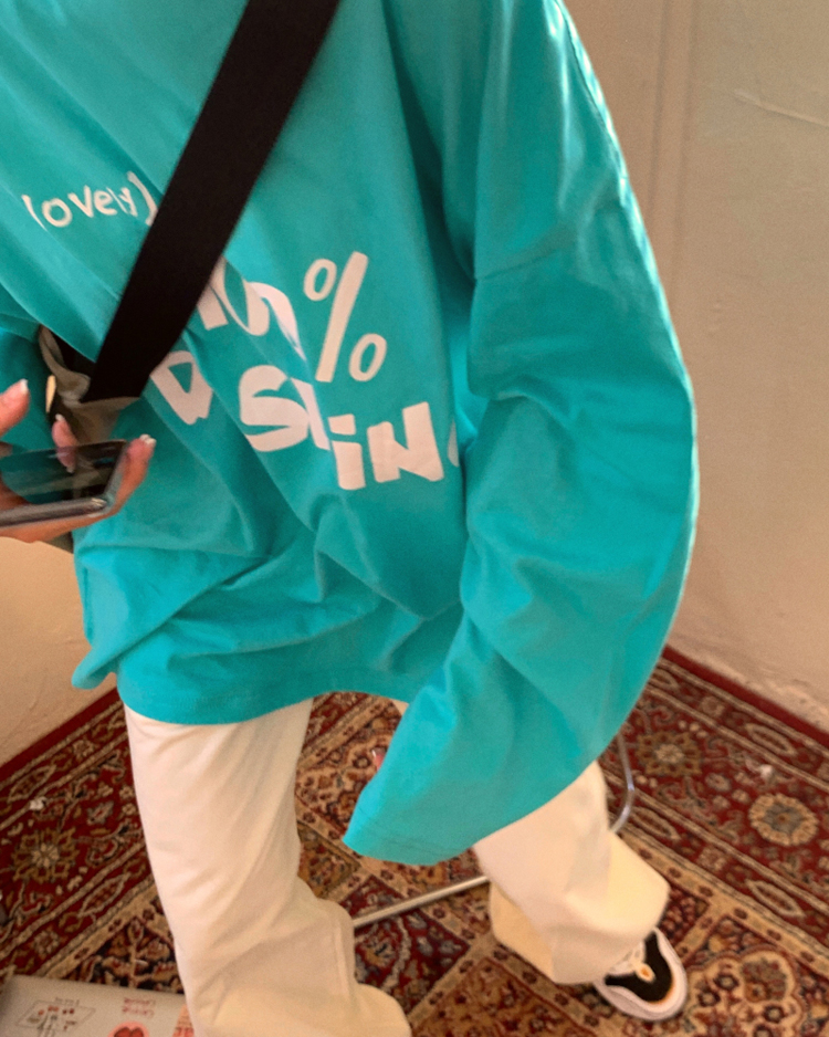 Retro port Wind chic original Cebu Long sleeves T-shirt Female Spring and Autumn Ocean Piers 100 hitch printed blouses Korean version loose