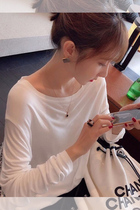 2022 Spring loaded with new loose display slim pure cotton white undershirt female minimalist casual long sleeve T-shirt blouses