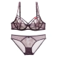 Xi Ji Pháp retro bó sát bộ đồ lót nữ siêu mỏng bra bra lông mi nụ lụa sợi kích thước lớn áo ngực