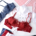 Châu Âu và Mỹ Sexy Quần áo thoáng khí cotton mỏng Tập hợp đồ lót Nữ Ren thoải mái Bra Tops Ladies Bra Set - Bộ đồ lót