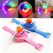 2020 New Luminous Toy Music Wrist Watch Swivel Windmill Watch Seven Colorful Night Market Stalls Square Hot Sell