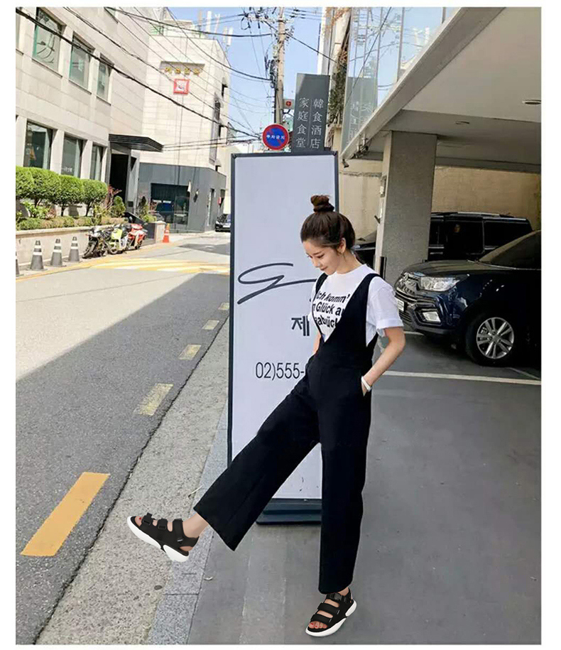 Dép thể thao nữ 2018 phiên bản Hàn Quốc mới của miếng dán ma thuật hoang dã chic phẳng lưới đỏ giản dị giày đi biển hè sandal nữ hàn quốc