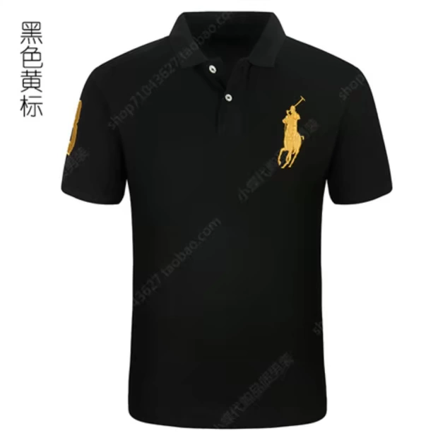 Hoa Kỳ Paul tay áo ngắn tay áo thun nam màu rắn kinh doanh đơn giản lỏng lẻo cỡ lớn ve áo tay áo với cổ áo sơ mi