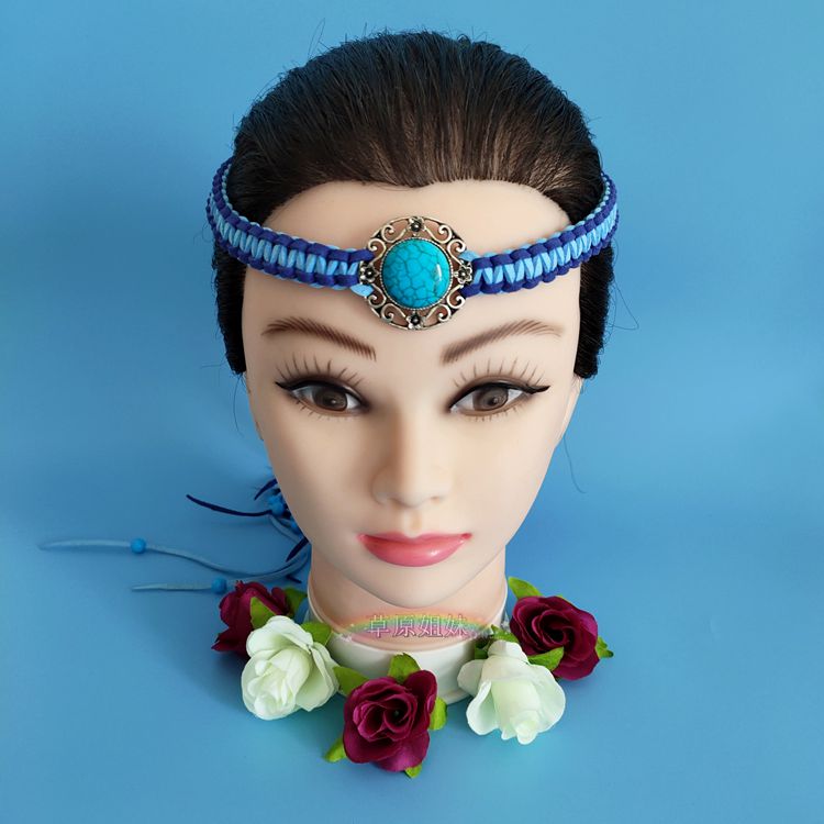 Mongolian characteristic hairband hair accessories hand woven hair band National Wind headgear dance performance accessories