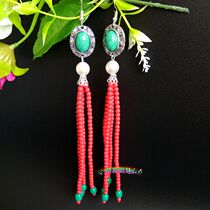 Mongolian Ethnic Elements Handcrafted Beads Earrings Earrings Earrings Earrings With Simple And Long Flowing Suear Accessories