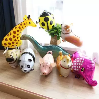 Net red tremolo animal walking balloon children's birthday party decoration cloth with cartoon toy aluminum foil Unicorn