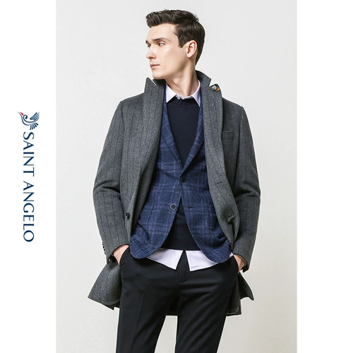 Демисезонный длинный шерстяной пиджак классического кроя для отдыха, куртка, 2019