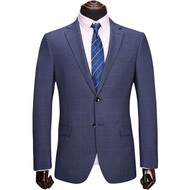 Chúc mừng Bird 2018 mùa xuân Nam Business Casual Suit Set len ​​tinh khiết Fine sọc ca rô Professional Suit