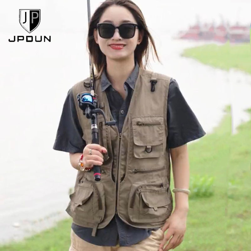Jpdun/Spring and Summer Quick-Drying Unisex Sleeveless Vest Outdoor Multi-Pocket Workwear Fishing Photography Vest Jpdun/Spring and Summer Quick-Drying Unisex Sleeveless Vest Outdoor Multi-Pocket Workwear Fishing Photography Vest