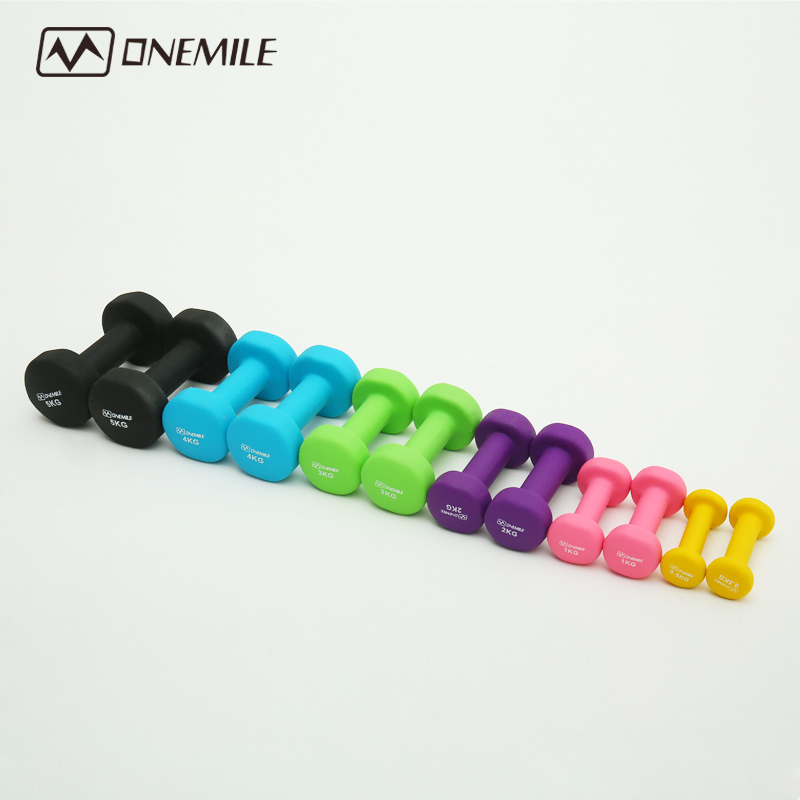 MONEMILE fitness small dumbbells children women men 1 2 3 4 5KG home jump exercise color dip dumbbells