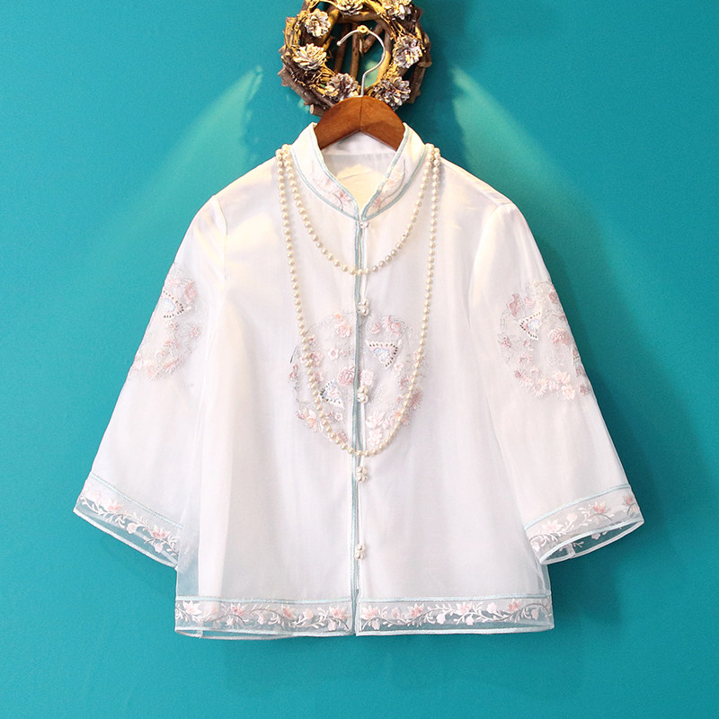 Xiao Xiao Xiao House 2022 spring new Chinese wind veil flaggown small white flagrobe coat woman