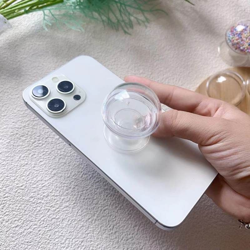 Shake-And-Grip Magnetic Airbag Stand Material Telescopic DIY Desktop Stand Transparent Hemispherical Cover Phone Holder