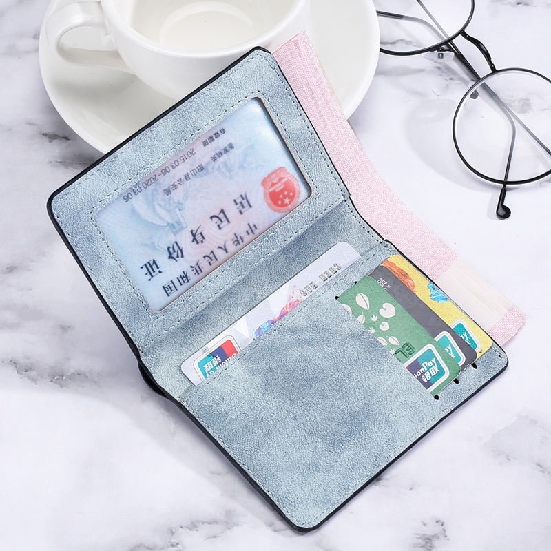 Card holder men's ultra-thin small wallet female multi-function driver's license leather case multi-card position ID card holder anti-degaussing card holder