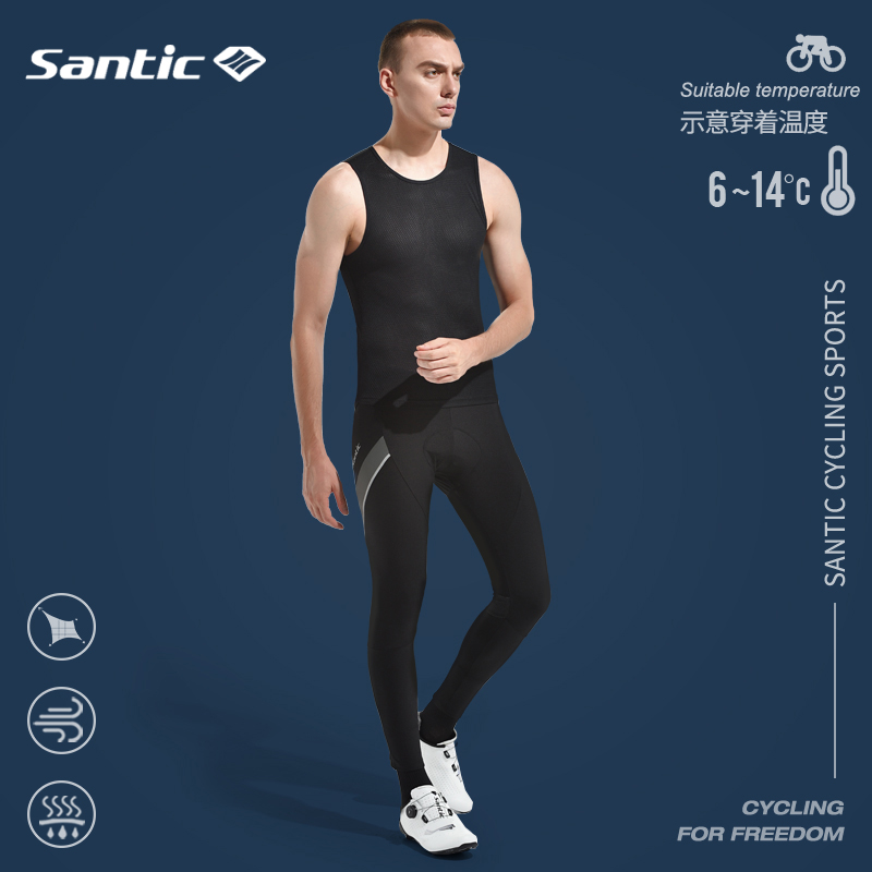 Santic sen getaway 2020 autumn and winter style men catch suede riding pants road bike bike pants 6-14 degrees