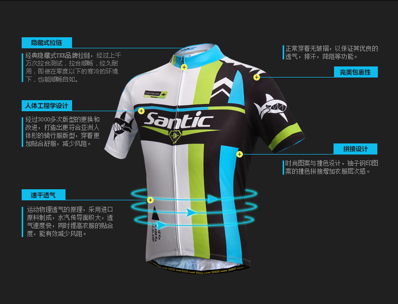 Tenue de cyclisme homme SANTIC - Ref 2230028 Image 36