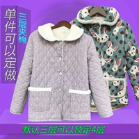 Flannel pyjama nam và nữ mùa thu và bông cotton đồ ngủ đơn mảnh tùy chỉnh ngọn duy nhất cộng với phân bón để tăng bộ ngủ nam