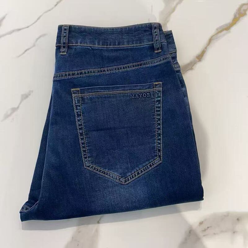Tag Price 1980Mayor Fashionable and Versatile Casual Men's Washed Denim Trousers Mzbc32905Hwa